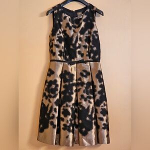 Taylor A-Line Sheath Dress, Black and Gold, Size 2